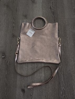 NEW Soho Metallic Rose Gold Ring-Handle Tote
